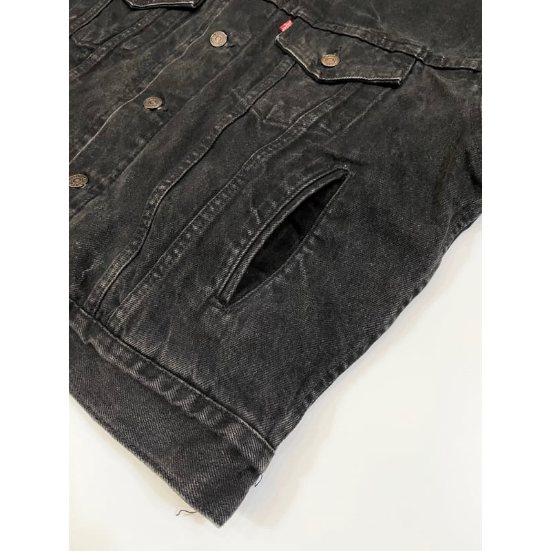 90s Levi's 70417 FLANNEL LINED BLACK DENIM JACK