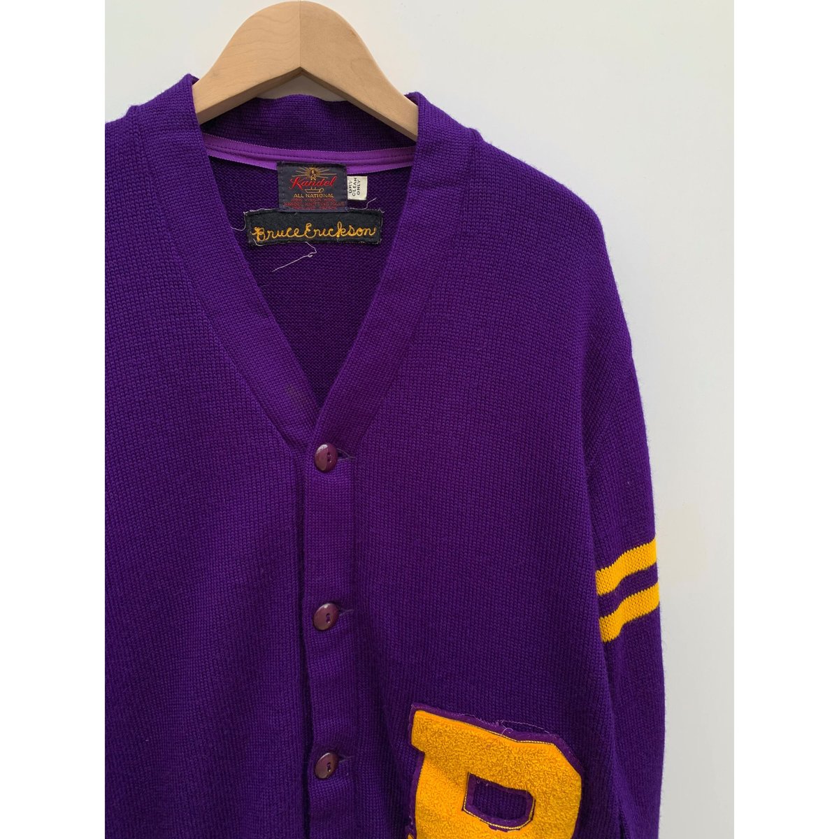 60s KANDEL KNITTING MILLS LETTERED CARDIGAN Siz