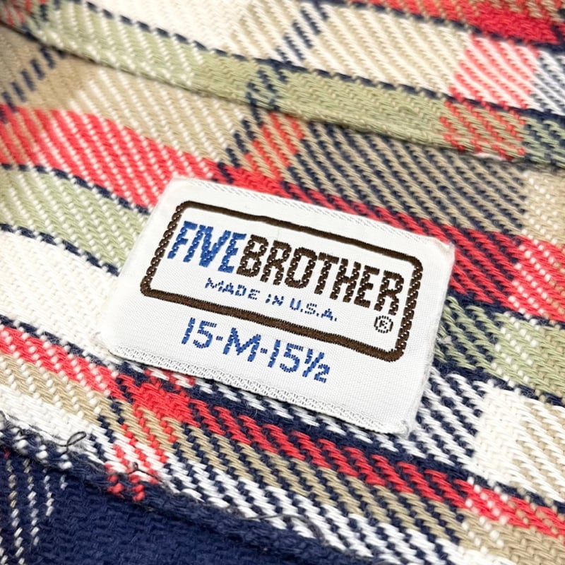 70s FIVE BROTHER FLANNEL SHIRT MADE IN USA 🇺🇸 S