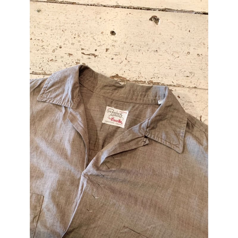 50s60s EXCELLO オープンカラーシャツ USA Mサイズ 60s EXCELLO S/S OPEN COLLAR SHIRT Size S | KORDS