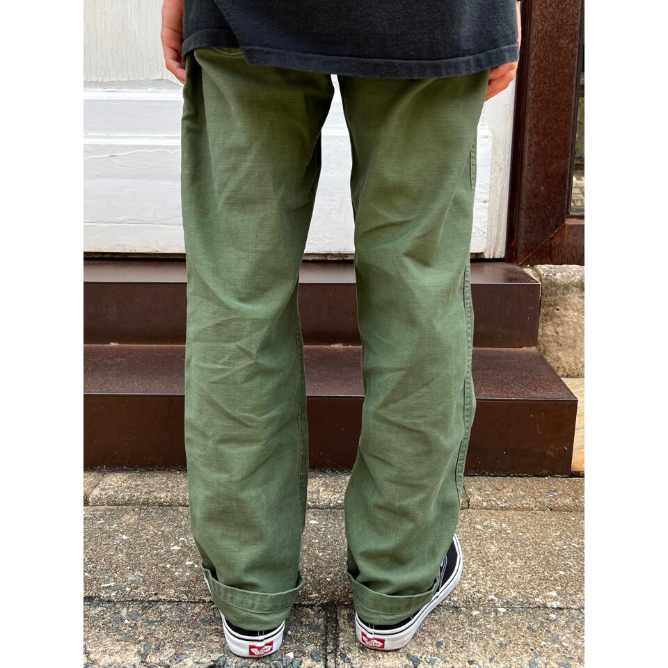 64s US ARMY OG-107 COTTON SATEEN BAKER PANTS Si 64s US ARMY OG-107 COTTON SATEEN BAKER PANTS Si