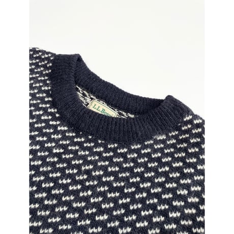 80s L.L.Bean "BIRDS EYE" WOOL KNIT MADE IN NORWAY 🇳🇴 Size L