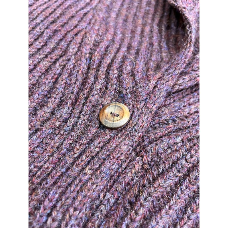 ELBORN　ニットジャケット　カーディガン　エルボーン　エルボルン 古着 80s USA製 LL Bean エルボーパッチ パチポケ キャメル