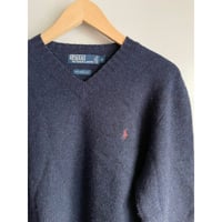 90s Ralph Lauren LAMBS WOOL VNECK KNIT SWEATER Size M