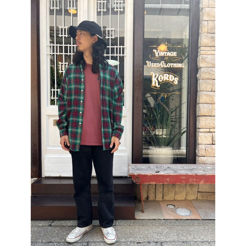 90s XL 肉厚 ラルフローレン オンブレ ウール　ネルシャツ blaire 90s Ralph Lauren 