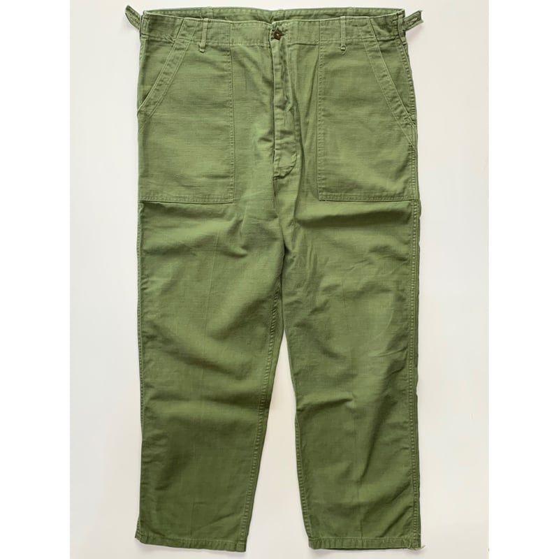 60s US ARMY OG-107 COTTON SATEEN BAKER PANTS Si