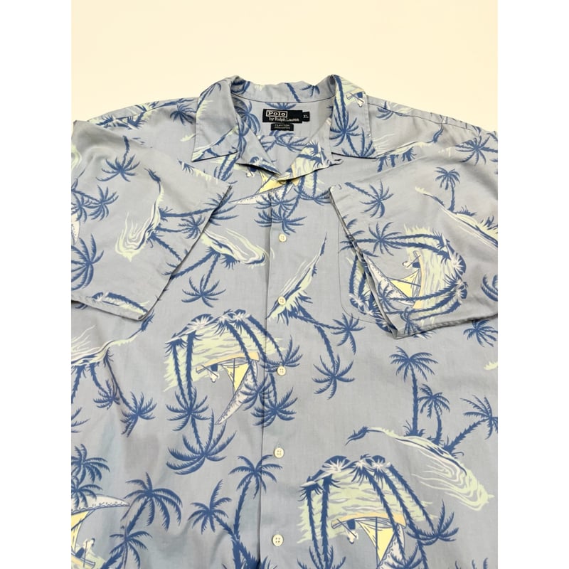 90s Ralph Lauren オープンカラー シャツ CLAYTON L 90s Ralph Lauren オープンカラー シャツ CLAYTON L
