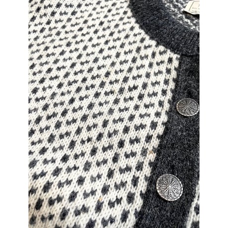 80s L.L.Bean "BIRDS EYE" WOOL CARDIGAN MADE IN NORWAY 🇳🇴 Size L程