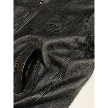 00s FRENCH MILITARY PILOT LEATHER JACKET Size 64 (XXL程)