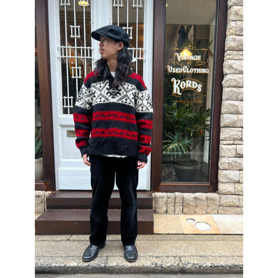 90年代 POLO SPORT ノルディック HAND KHIT ナイガイ製 M 90's POLO SPORT ハイネックセーター | ノルディック柄 - 古着屋