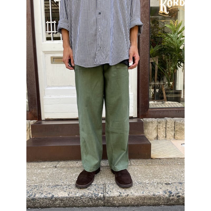 60s US ARMY OG-107 COTTON SATEEN BAKER PANTS Si