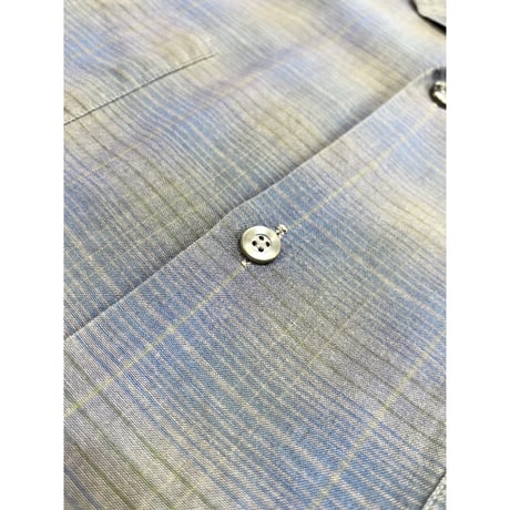 60s McGREGOR "OMBRE CHECK" OPEN COLLAR SHIRT MADE IN USA 🇺🇸 Size L