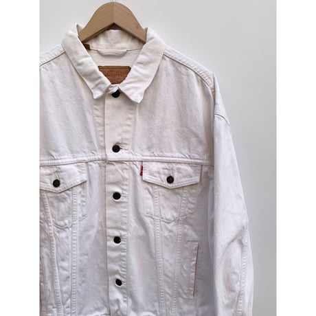 90s Levi’s 70503 WHITE DENIM JACKET Size XL