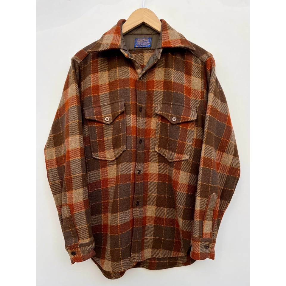 70'S Pendleton Check Pattern Wool Shirt Made in USA Men's L Size Vintage /eaa511423
