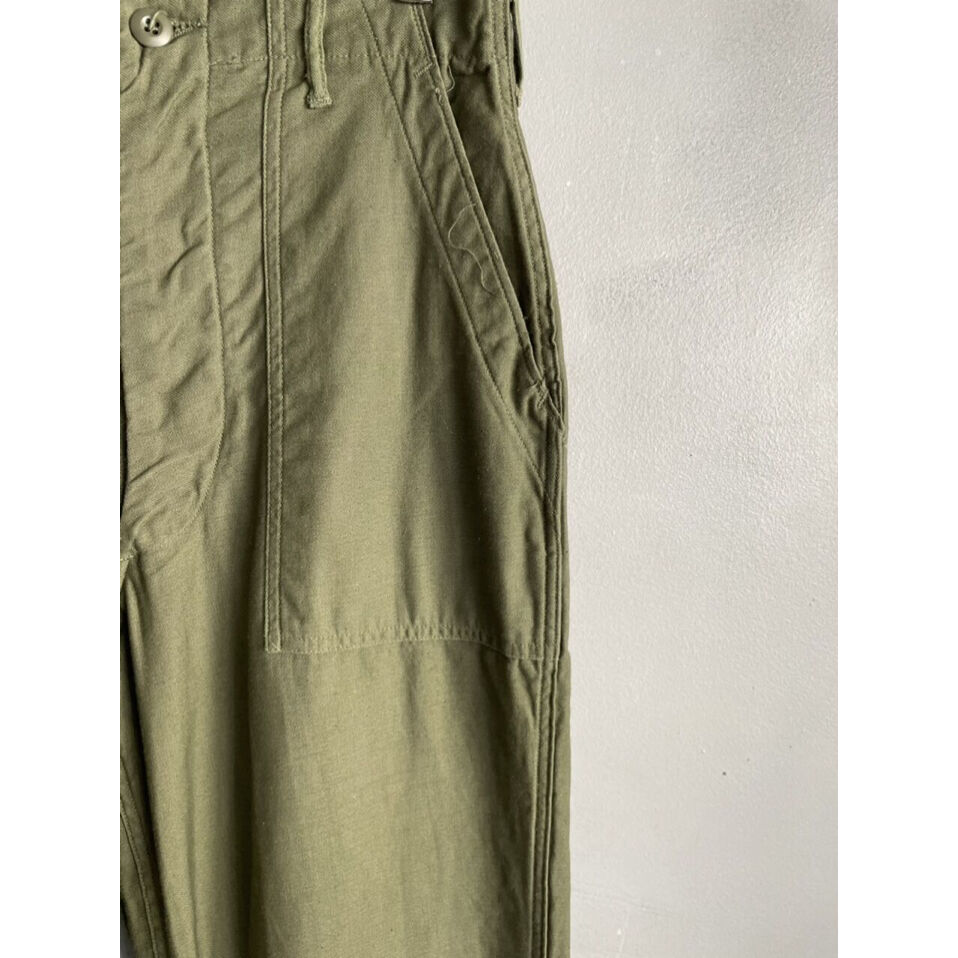70s US ARMY OG-107 COTTON SATEEN BAKER PANTS Si