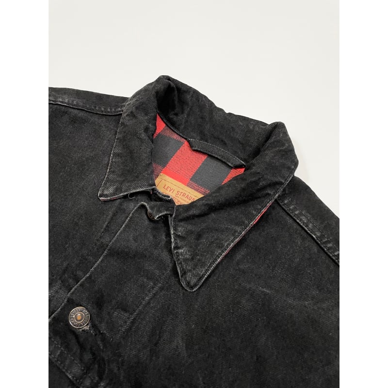 90s Levi's 70417 FLANNEL LINED BLACK DENIM JACK