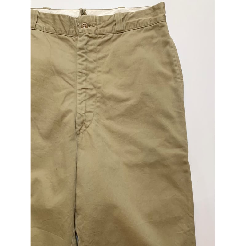 【良品】1960s us army W31 L32 チノパン ゴールデンサイズ 60s US ARMY KHAKI TROUSERS Size W33L29→W31L28 |
