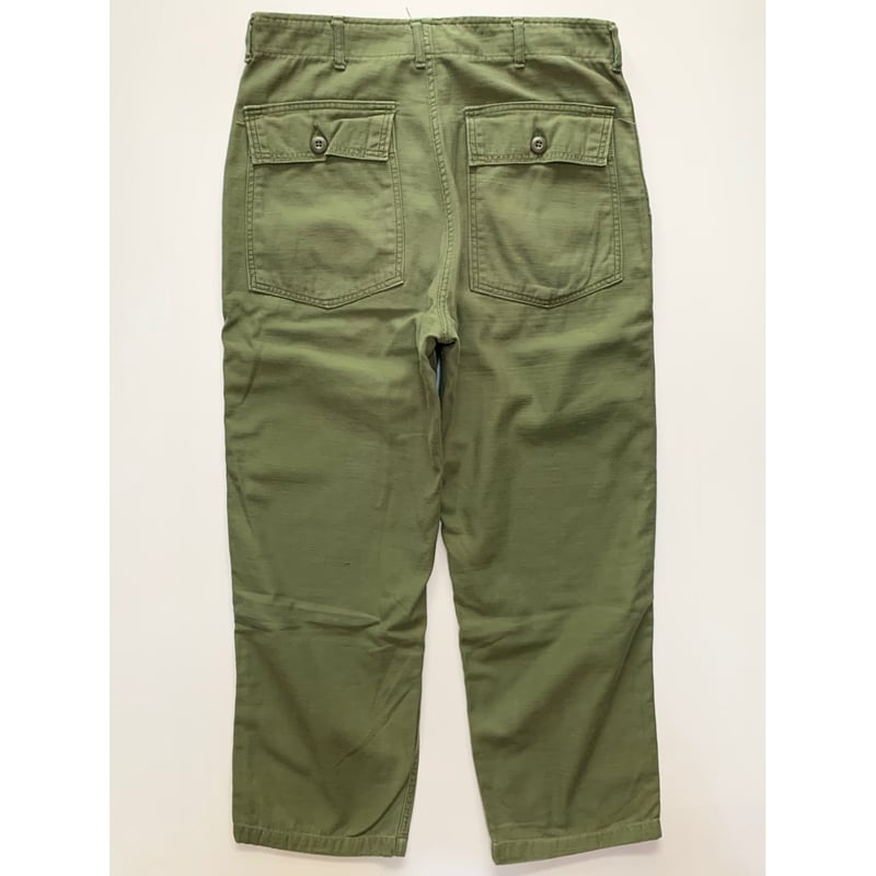 60s US ARMY OG-107 COTTON SATEEN BAKER PANTS Si 60s US ARMY OG-107 COTTON SATEEN BAKER PANTS Si