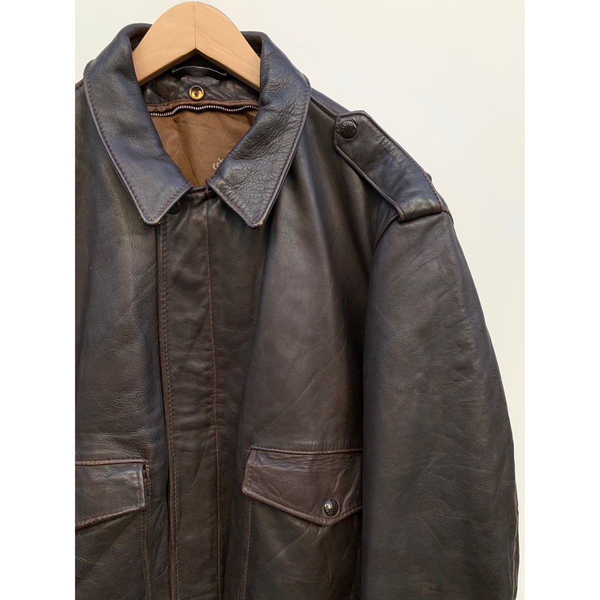 ブラウンレザージャケット A-2フライトジャケットタイプ Schott Schott N.Y.C ショット SCHOTT 184SM A-2 レザーフライト