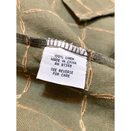 90s ZEGARA "BIG SIZE" S/S LINEN SHIRT Size XXL