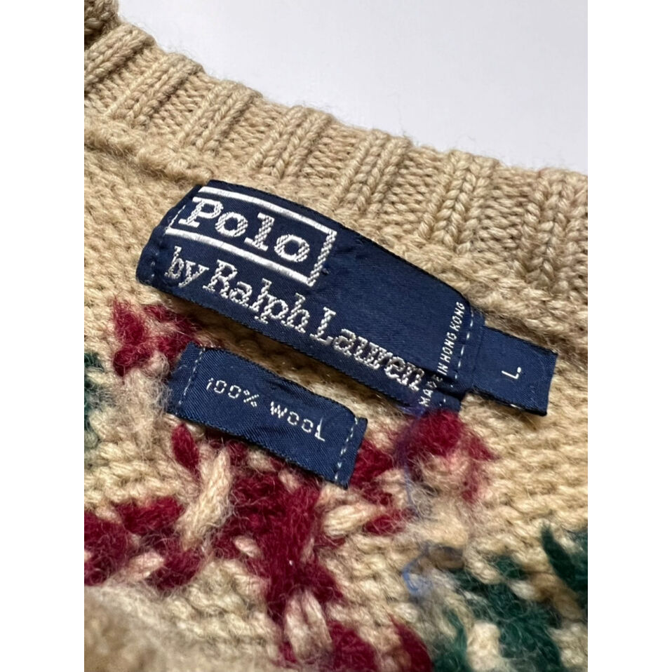 90s Ralph Lauren WOOL HAND KNIT Size L | KORDS