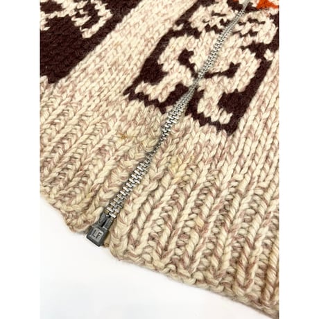 60s "TOTEM POLE" COWICHAN SWEATER Size XL程