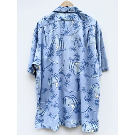 90s Ralph Lauren "CLAYTON" S/S OPEN COLLAR SHIRT Size XL