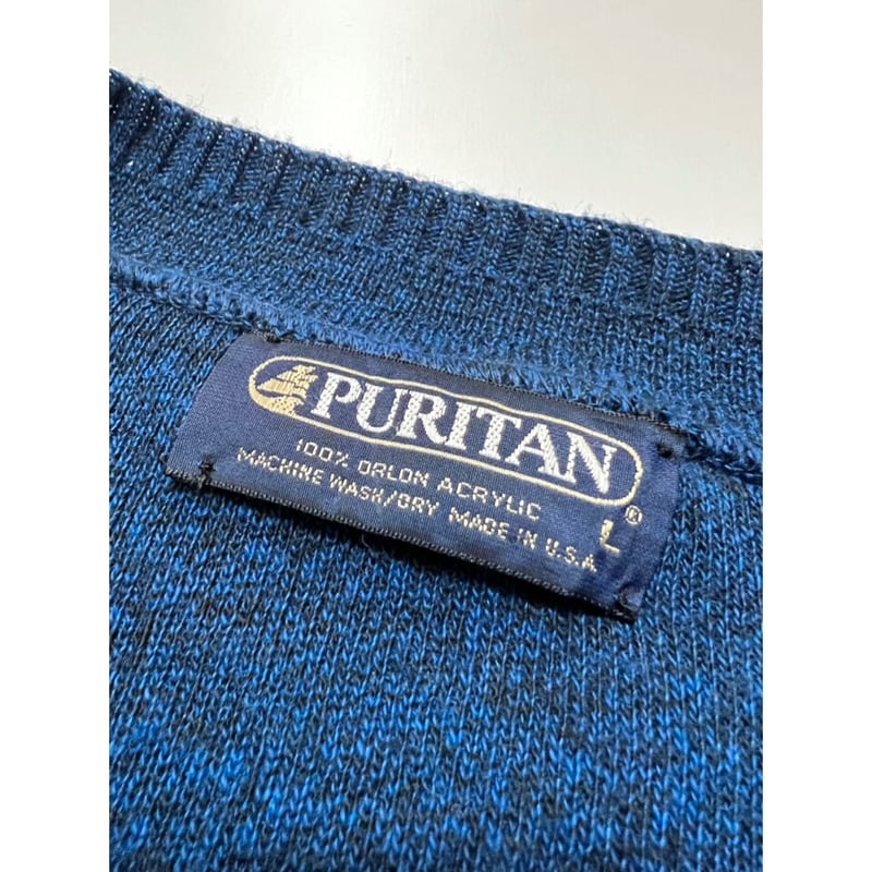 PURITAN】80s USA製 アクリルニット アクリルカーディガン L 80