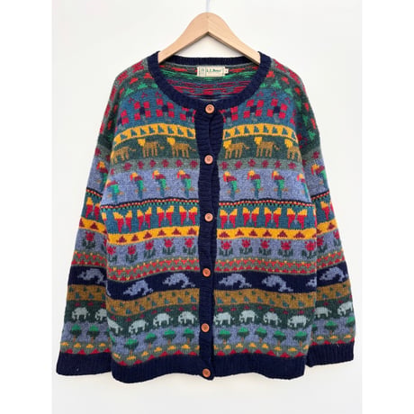 90s L.L.Bean WOOL CARDIGAN Size L