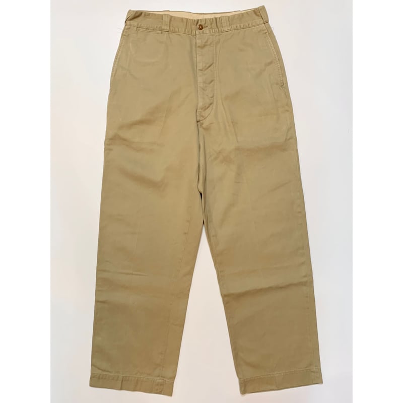 50s USARMY チノンパン w31 ゴールデンサイズ 50s US ARMY KHAKI TROUSERS Size W34L31→W31L30 |