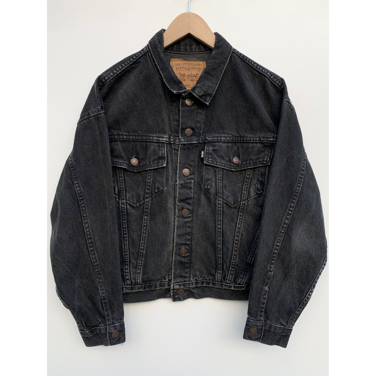 819TK オリジナル 90s Levi's 57598 BLACK DENIM JACKET MADE IN USA