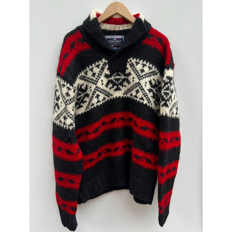 90年代 POLO SPORT ノルディック HAND KHIT ナイガイ製 M 90s POLO SPORT 