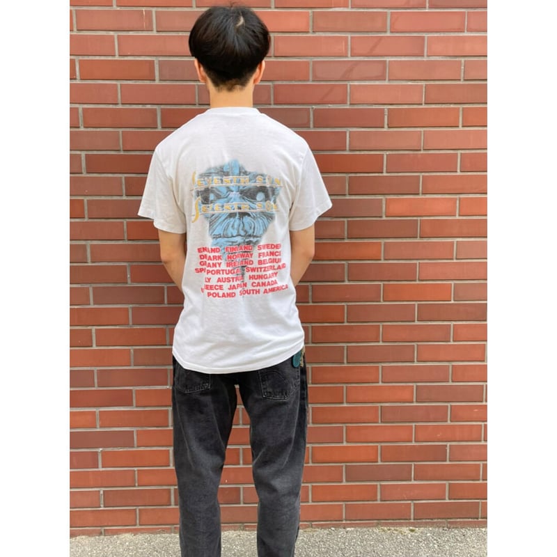 80s アイアンメイデン バンドtシャツ USA製 グレー L 80s アイアンメイデン バンドtシャツ USA製 グレー L