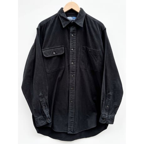 90s Ralph Lauren "BLACK" CHAMOIS CLOTH SHIRT Size M