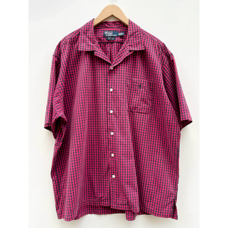 90s Ralph Lauren "CALDWELL" S/S OPEN COLLAR SHIRT Size XL