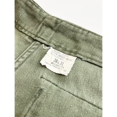 70s US ARMY OG-107 COTTON SATEEN BAKER PANTS Size W36L31→W34L29