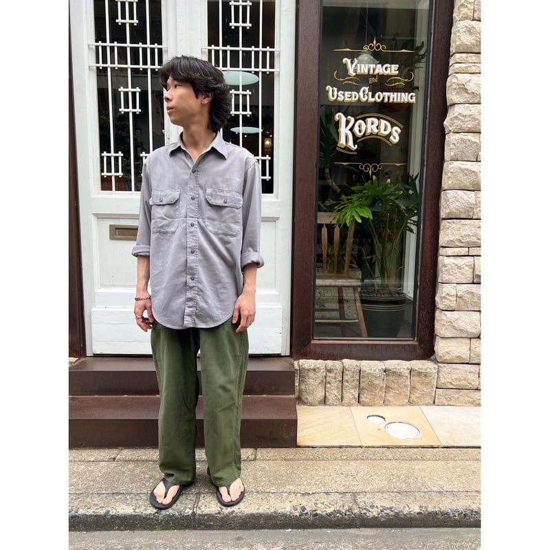 60s US ARMY OG-107 COTTON SATEEN BAKER PANTS Si 60s US ARMY OG-107 COTTON SATEEN BAKER PANTS Si