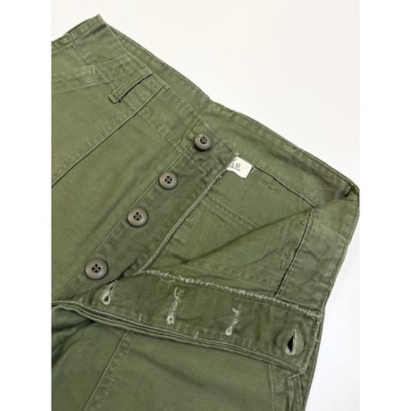 60s US ARMY OG-107 COTTON SATEEN BAKER PANTS Size W30L33→W29L31