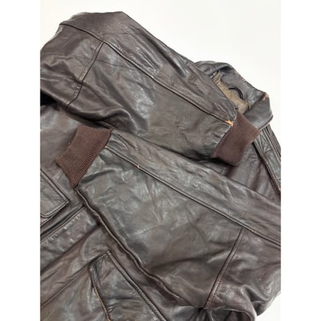 80s BANANA REPUBLIC "A-2 TYPE" LEATHER JACKET Size 42