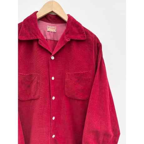 50s McGREGOR CORDUROY OPEN COLLAR SHIRT MADE IN USA 🇺🇸 Size 16