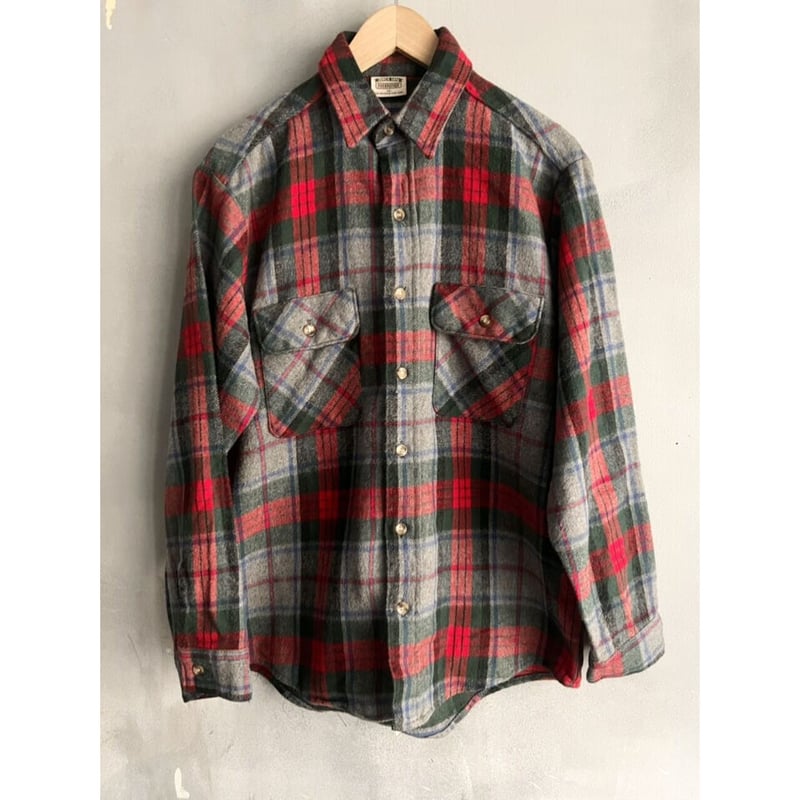 90s FIVE BROTHER flannel shirt GRN× BLK 90s FIVE BROTHER FLANNEL SHIRT Size XL-TALL | K