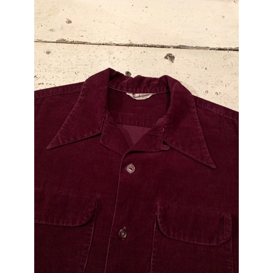 50s Brooks Lane OPEN COLLAR CORDUROY SHIRT Size
