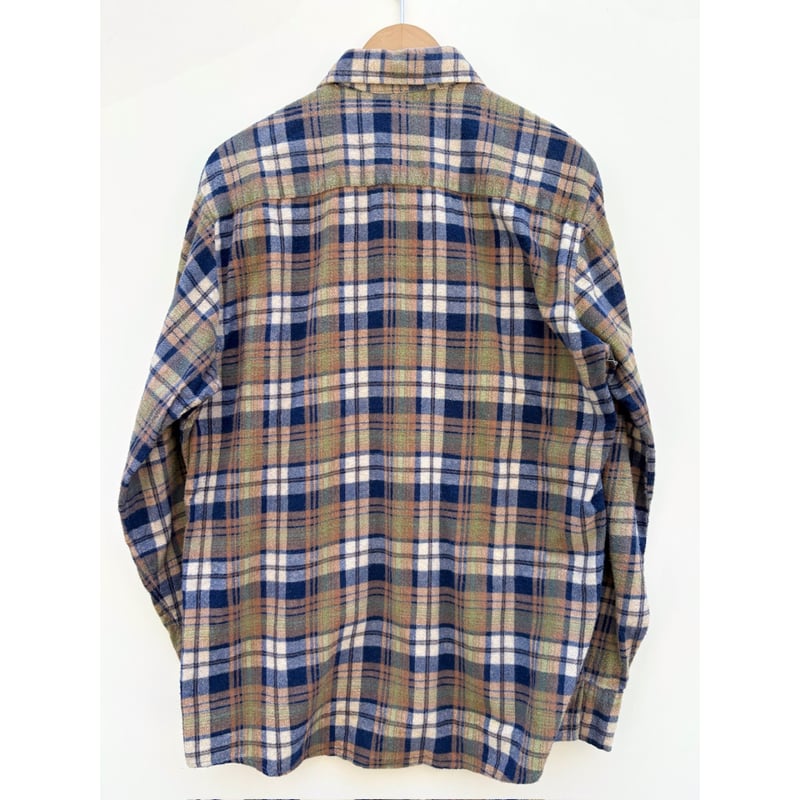 70s MONTGOMERY WARD PRINT FLANNEL SHIRT Size M
