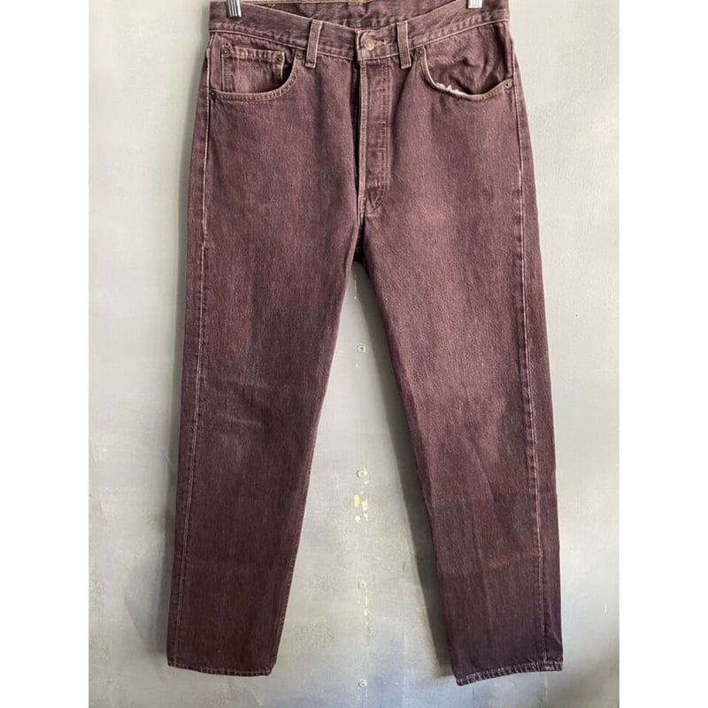 90s Levi's 501 BURGUNDY COLOR DENIM PANTS MADE