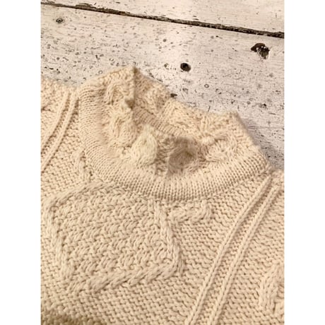80s COUNTRY CLUB MOCK NECK FISHERMAN KNIT MADE IN IRELAND 🇮🇪 Size XL程