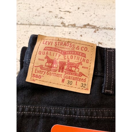 01s "DEAD STOCK" Levi’s 560-0260 BLACK DENIM Size W30L32