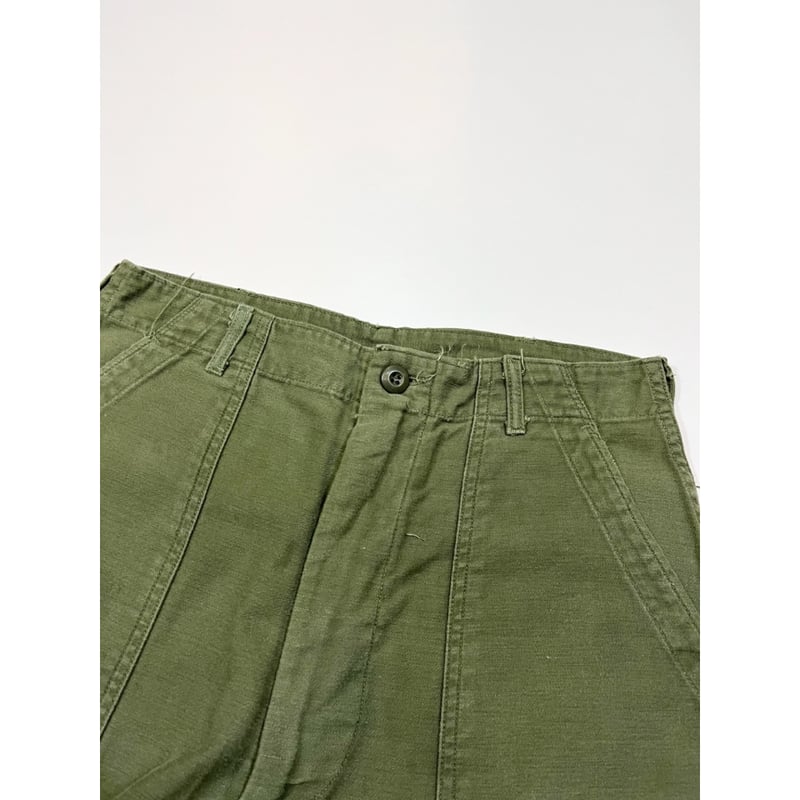 70s US ARMY OG-107 COTTON SATEEN BAKER PANTS Si 70s US ARMY OG-107 COTTON SATEEN BAKER PANTS Si