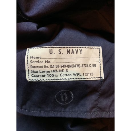 60s  "US  NAVY" DOUBLE BREASTED COAT Size  L