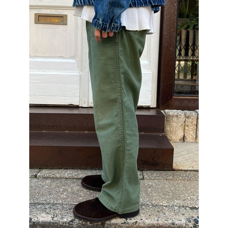 64s US ARMY OG-107 COTTON SATEEN BAKER PANTS Si