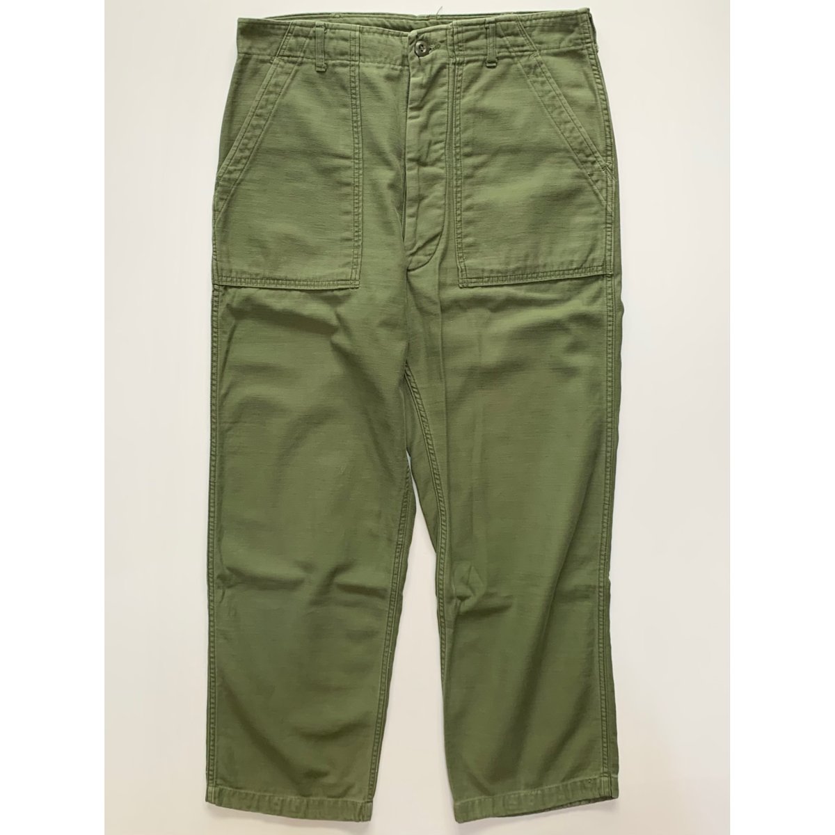 60s US ARMY OG-107 COTTON SATEEN BAKER PANTS Si 60s US ARMY OG-107 COTTON SATEEN BAKER PANTS Si